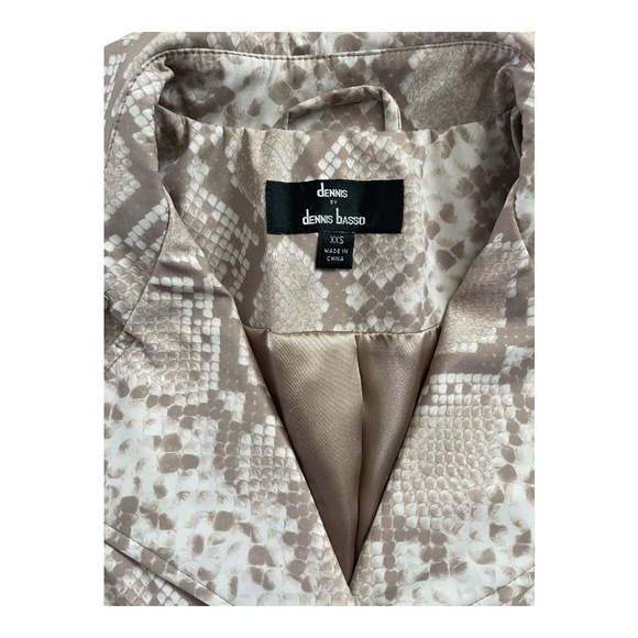 Dennis by Dennis Basso Python Snake Print Vinyl Trench Coat Satin - Picture 3 of 7